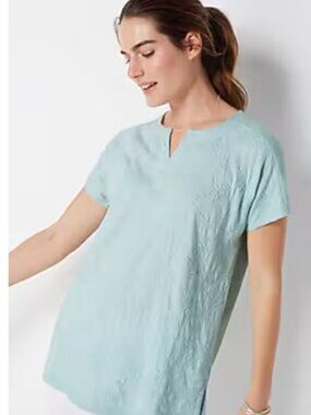 NWT - Pure Jill Embroidered Short Sleeve Tunic - SIZE XLT (tall)